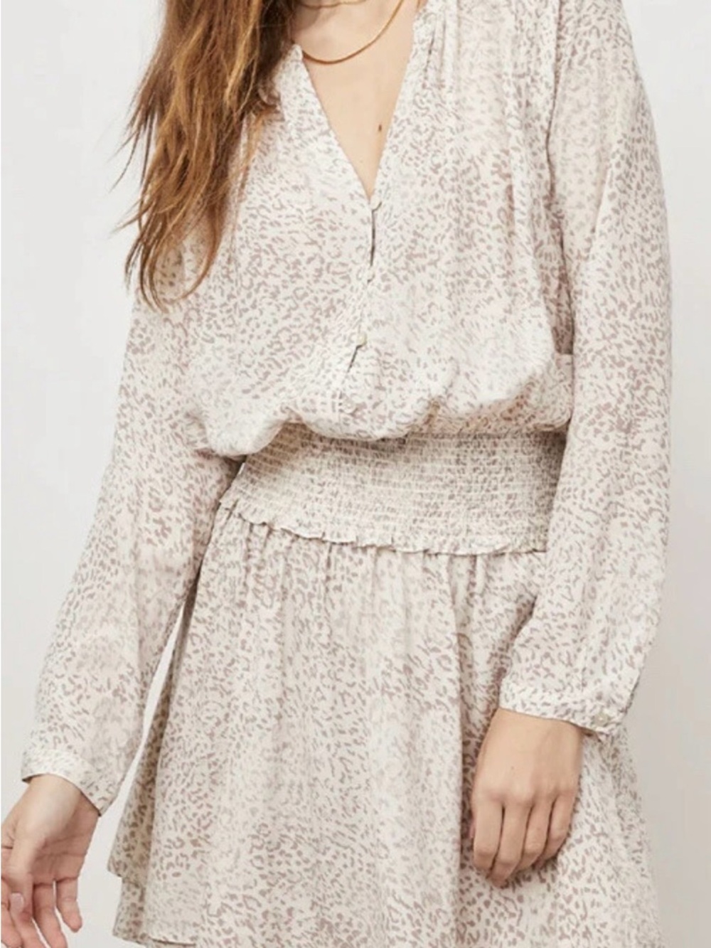 Rails Cream and Light Taupe Printed A-Line Skirt